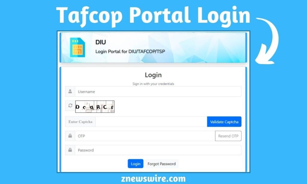 Tafcop Portal Login